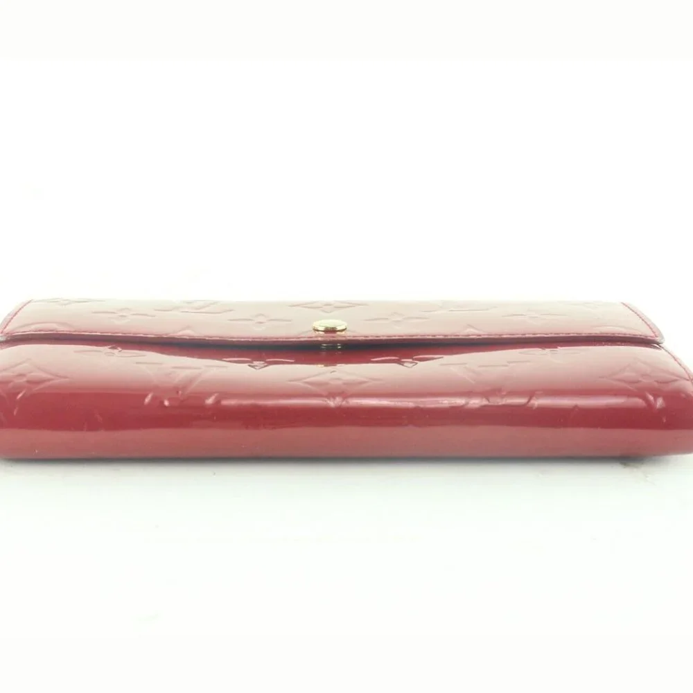 Louis Vuitton Womens Sarah Vernis Leather Long Flap Wallet 3LVS105K